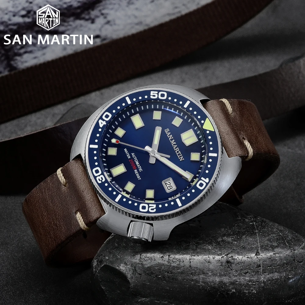 San Martin Turtle Diver Watch 20 Bar Stainless Steel