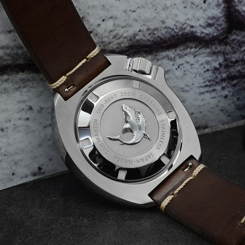 San Martin Turtle Diver Watch 20 Bar Stainless Steel