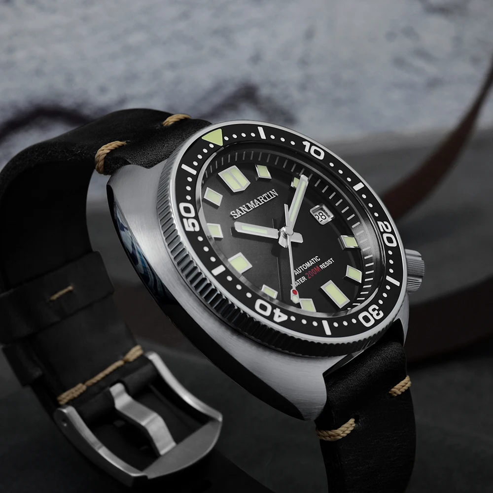 San Martin Turtle Diver Watch 20 Bar Stainless Steel