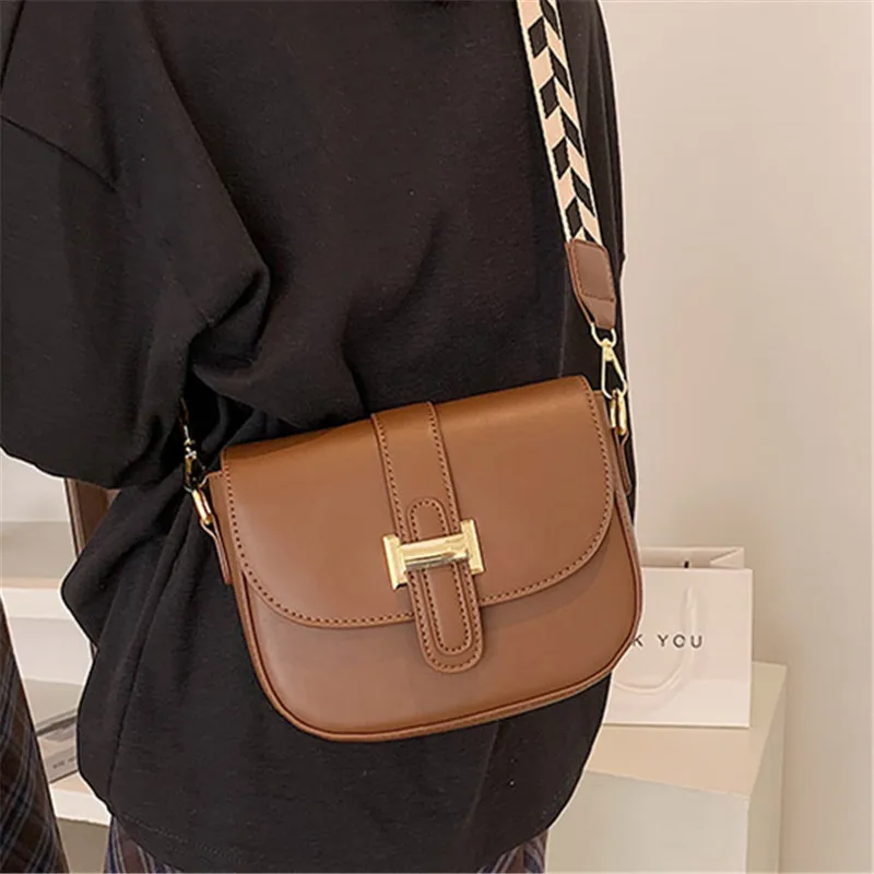 Solid Color Flap Square Crossbody Bags for Women