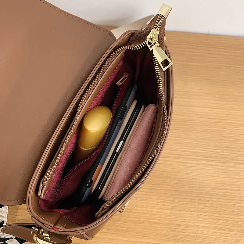 Solid Color Flap Square Crossbody Bags for Women