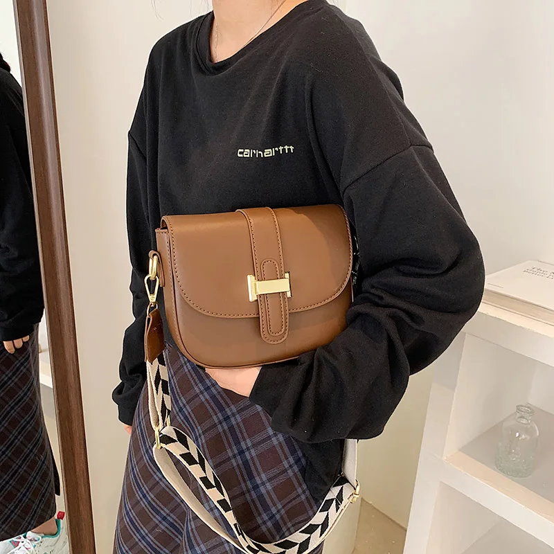 Solid Color Flap Square Crossbody Bags for Women