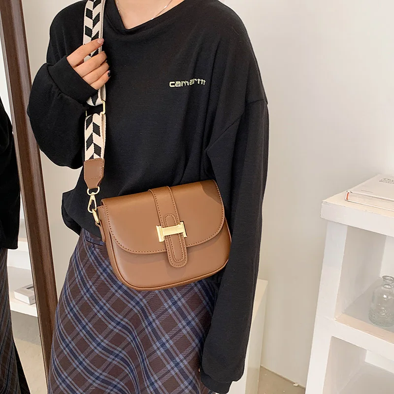 Solid Color Flap Square Crossbody Bags for Women