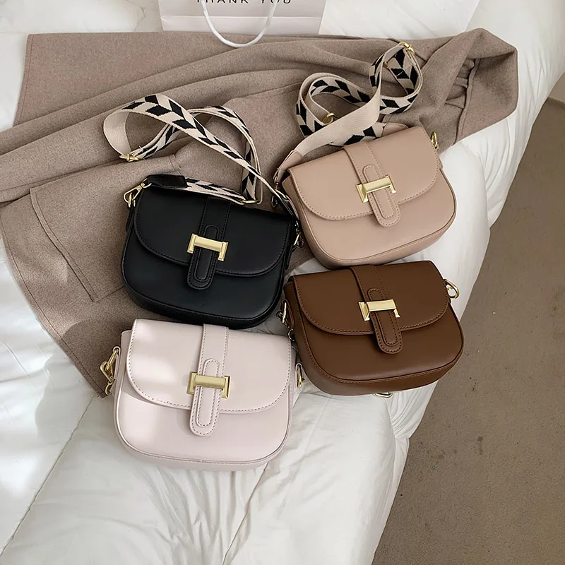Solid Color Flap Square Crossbody Bags for Women