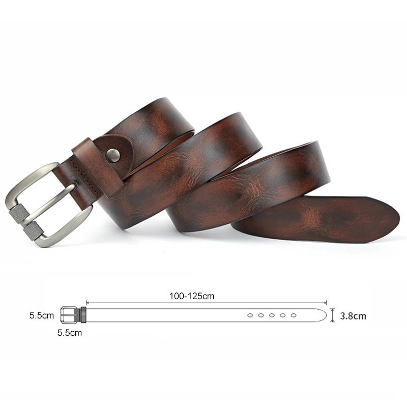 Fashion Mens Belt Natural Genuine Leather