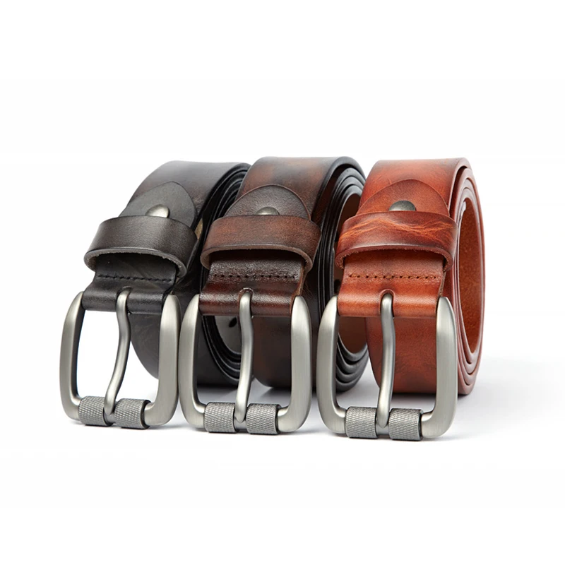 Fashion Mens Belt Natural Genuine Leather