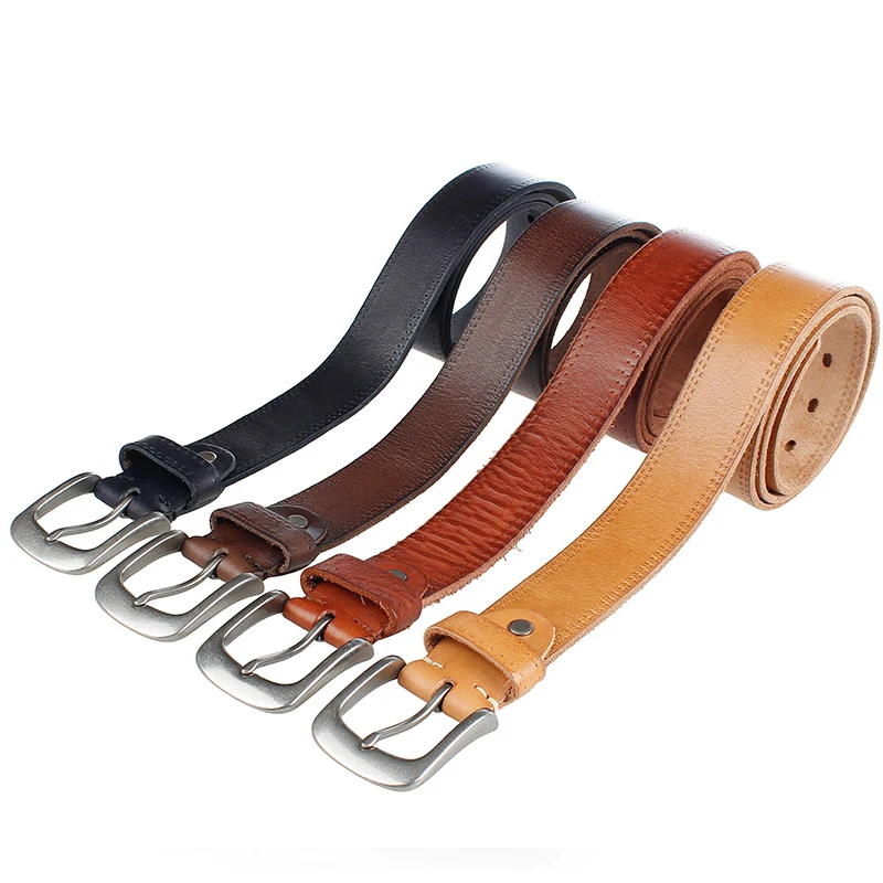 Mens Genuine Leather Belt Natural Skin Vintage Style