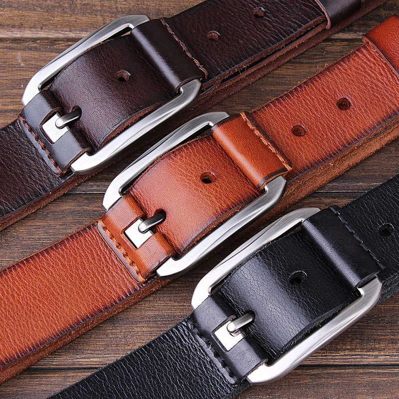 Men's Casual Leather Belt Natural Leather