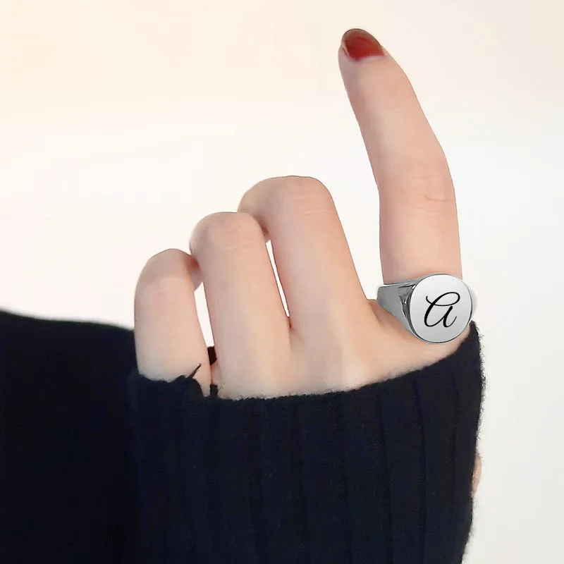 Personalized Engraved Initial Signet Rings
