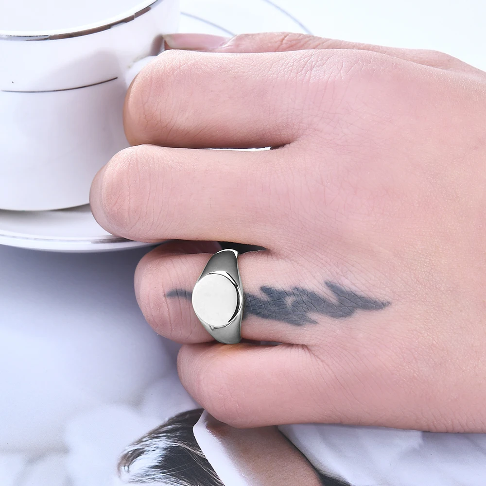 Personalized Engraved Initial Signet Rings