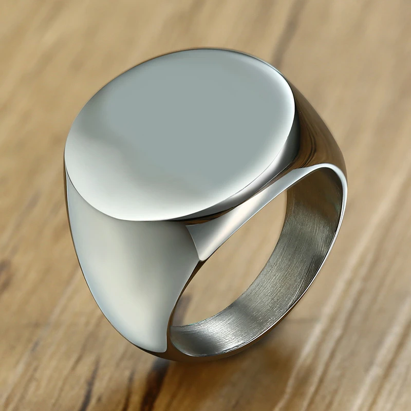 Initial A Z Monogram Signet Ring for Men Women