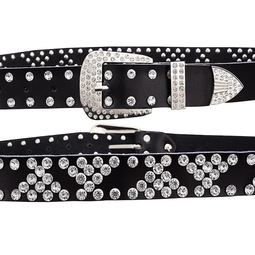 Fashion Rhinestone Genuine Leather Belts