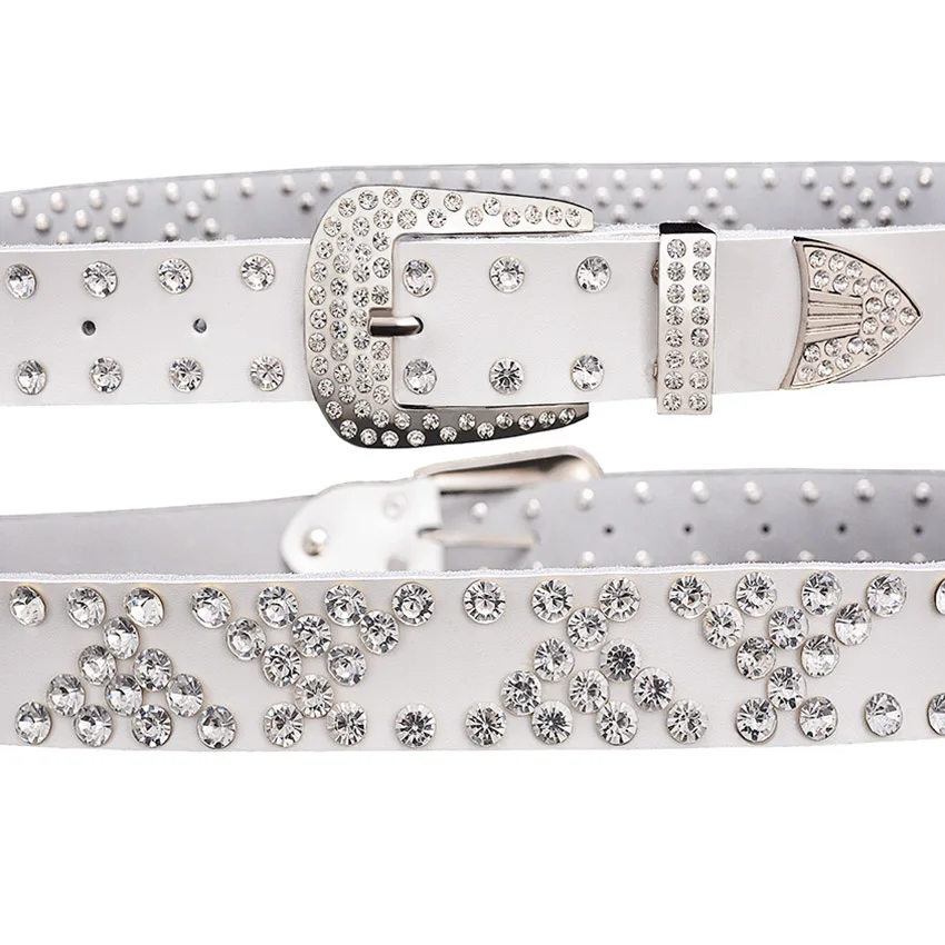 Fashion Rhinestone Genuine Leather Belts