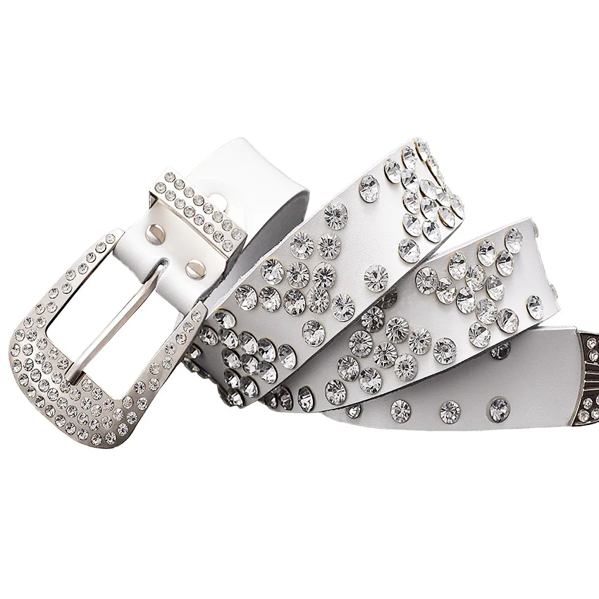 Fashion Rhinestone Genuine Leather Belts