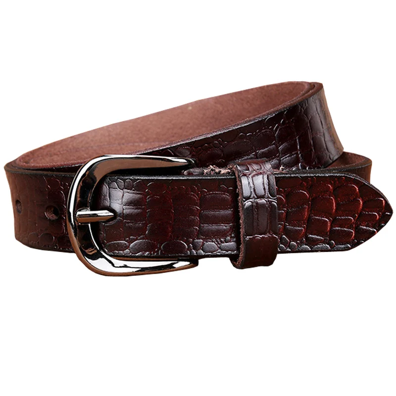 Alligator Embossed Leather Casual Dress Belts
