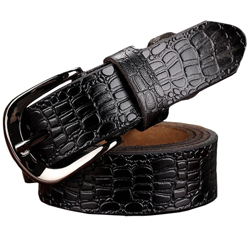 Alligator Embossed Leather Casual Dress Belts
