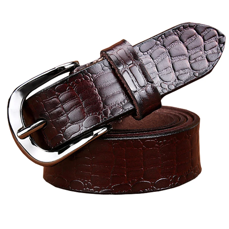 Alligator Embossed Leather Casual Dress Belts