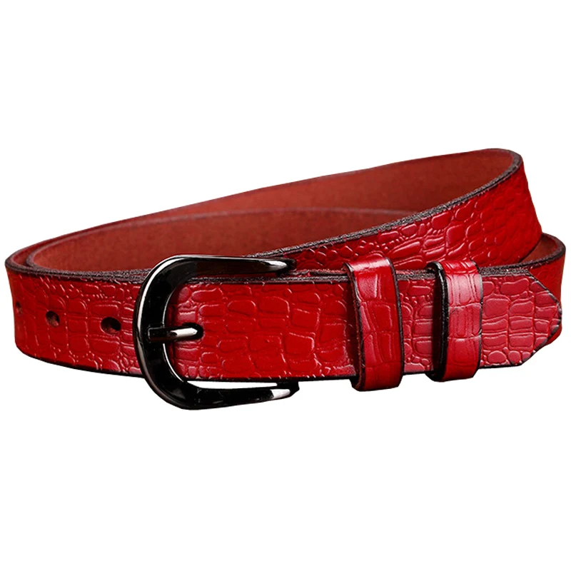 Alligator Embossed Leather Casual Dress Belts