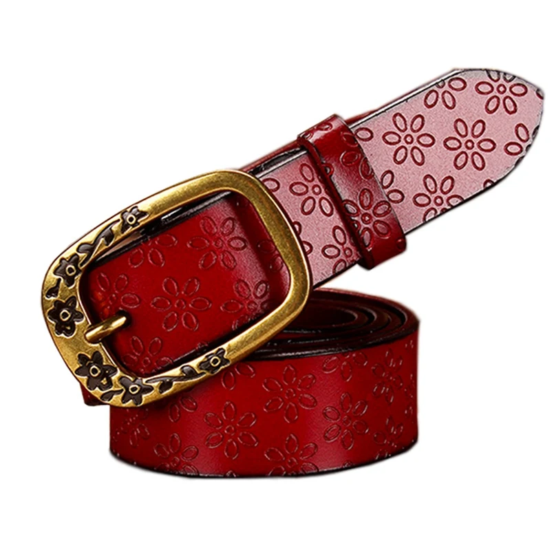 Vintage Floral Pin Buckle Strap for Jeans