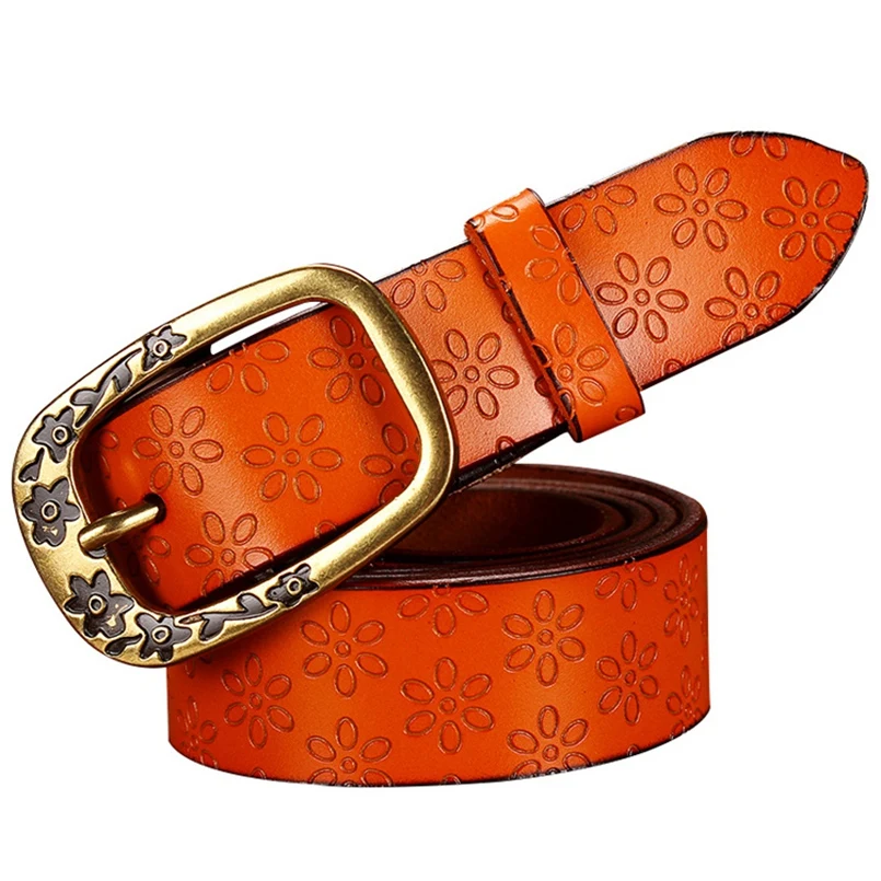 Vintage Floral Pin Buckle Strap for Jeans