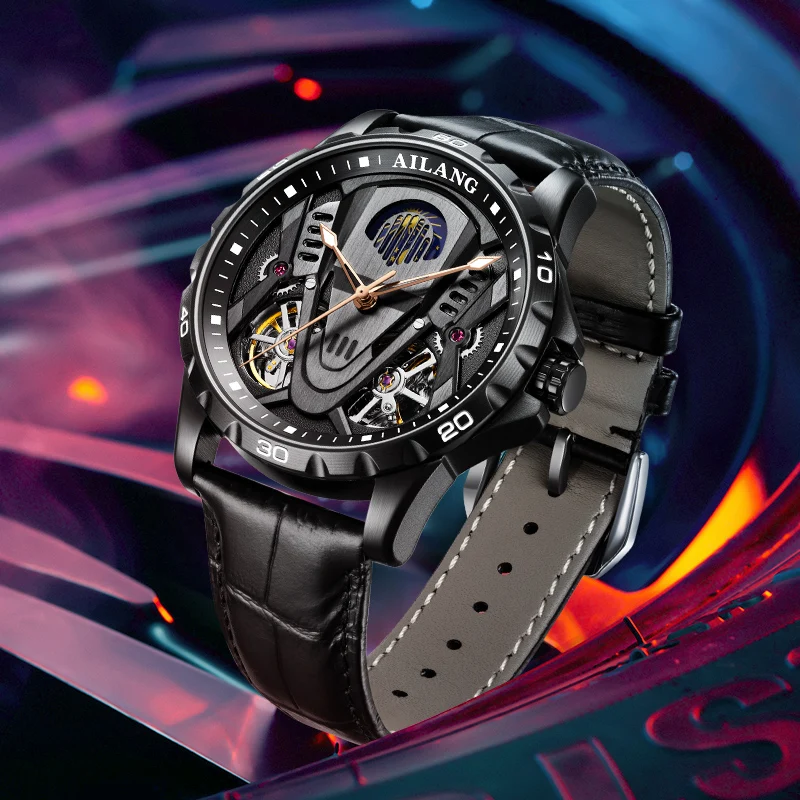 AILANG Watch Automatic Double Pendulum Flywheel