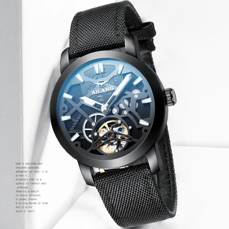 Mechanical Skeleton Stainless Steel Automatic AILANG Watch