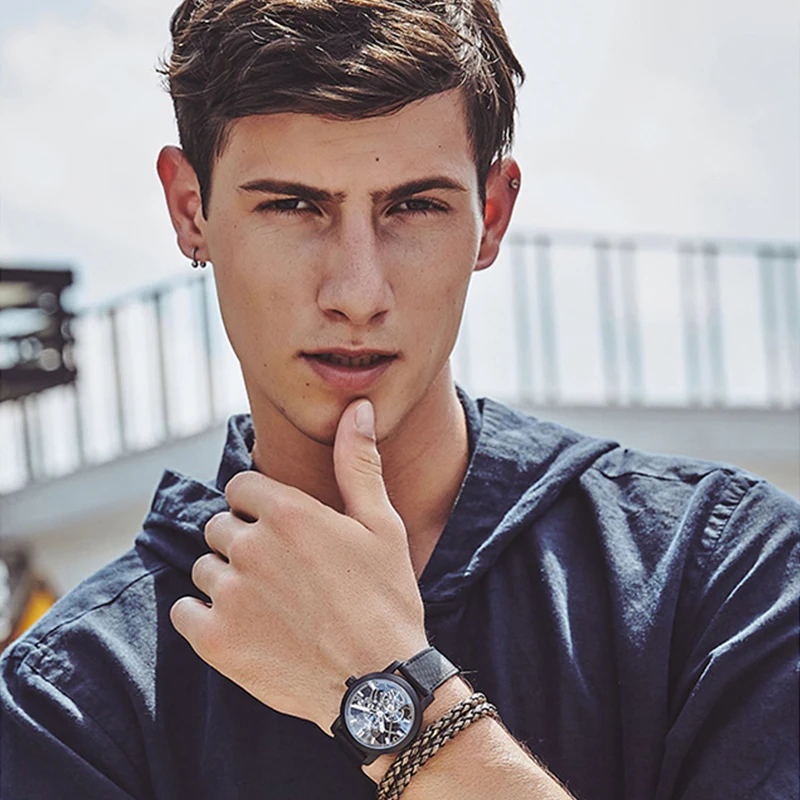 Mechanical Skeleton Stainless Steel Automatic AILANG Watch