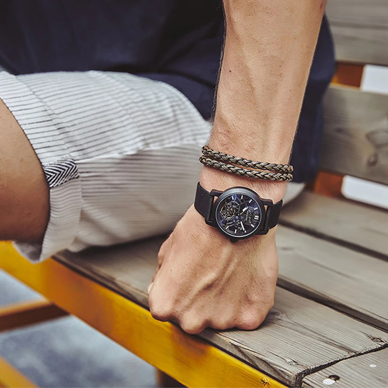 Mechanical Skeleton Stainless Steel Automatic AILANG Watch