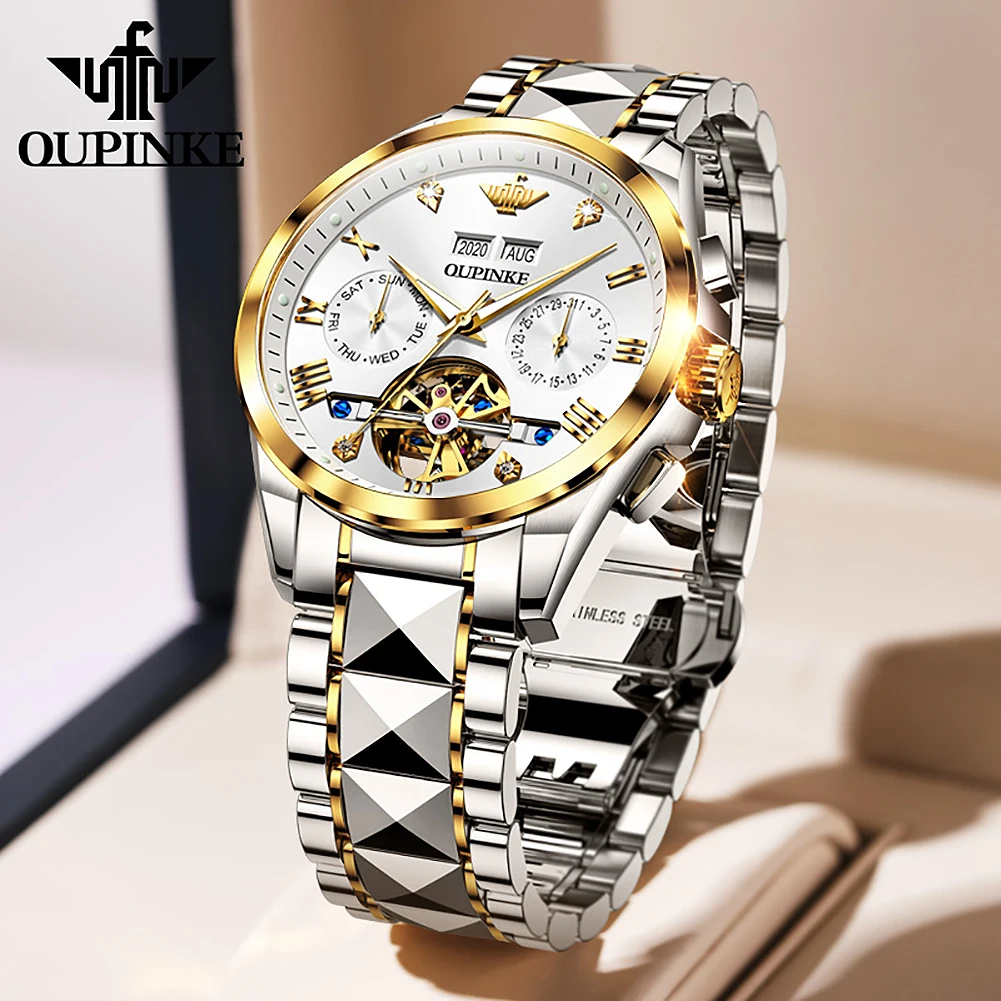 Luxury Men Mechanical Wristwatch Tungsten Steel Tourbillon