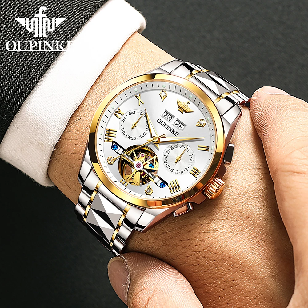 Luxury Men Mechanical Wristwatch Tungsten Steel Tourbillon
