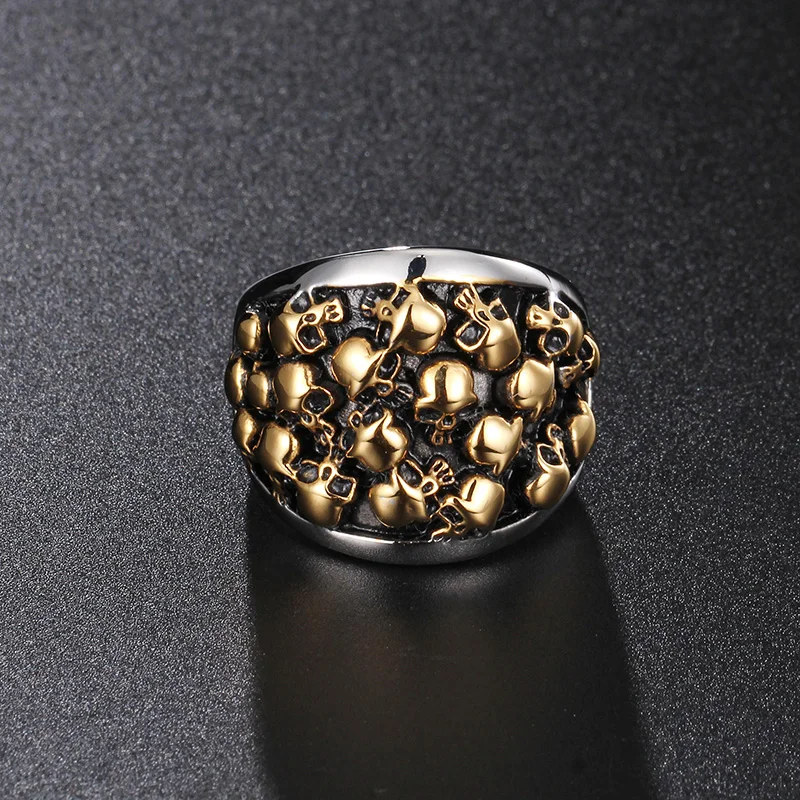 Solid Mens Stainless Steel Skull Rings