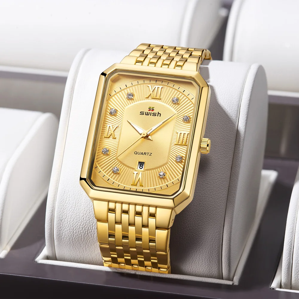 Stainless Steel Square Watches for Men