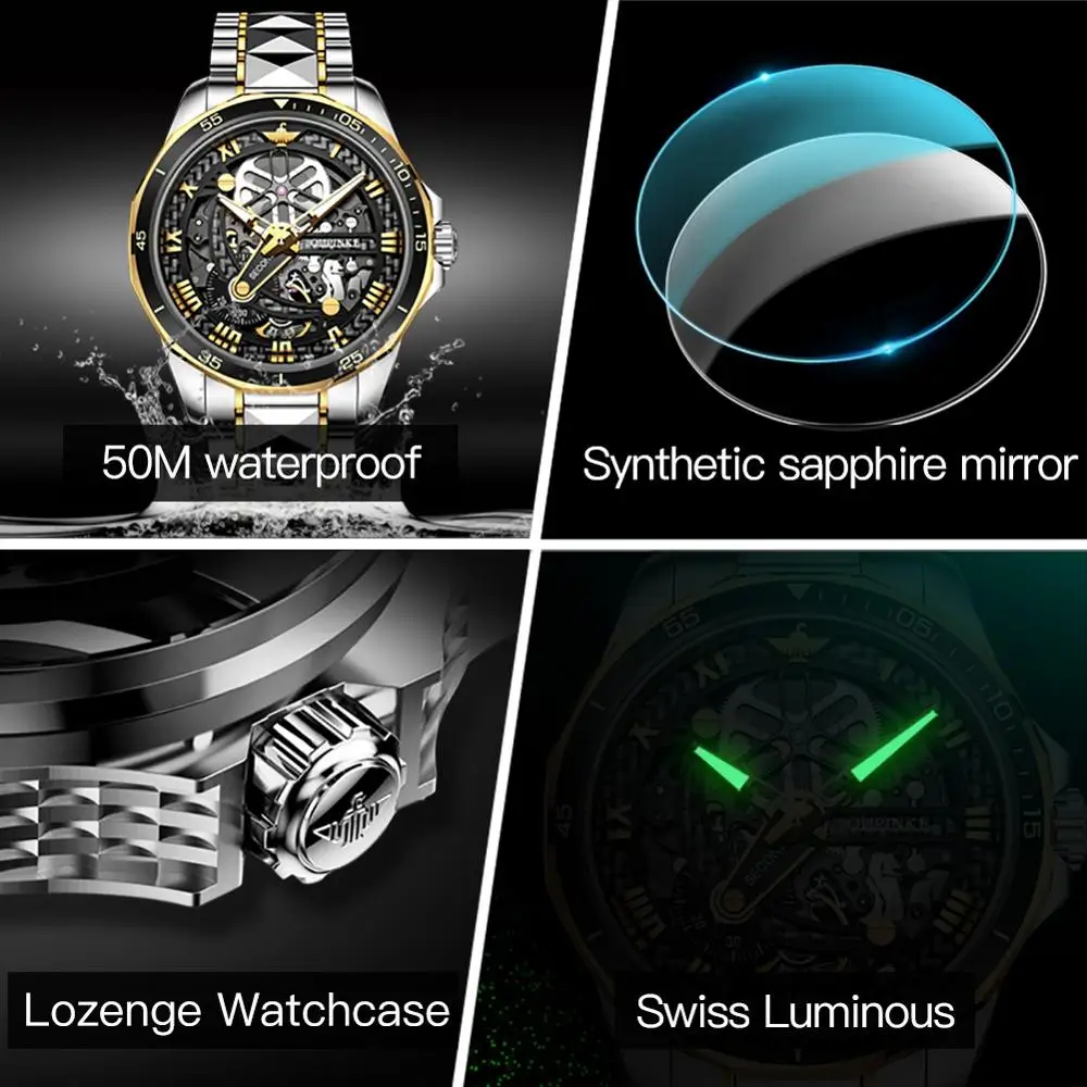Men's Automatic Oupinke Skeleton Watch