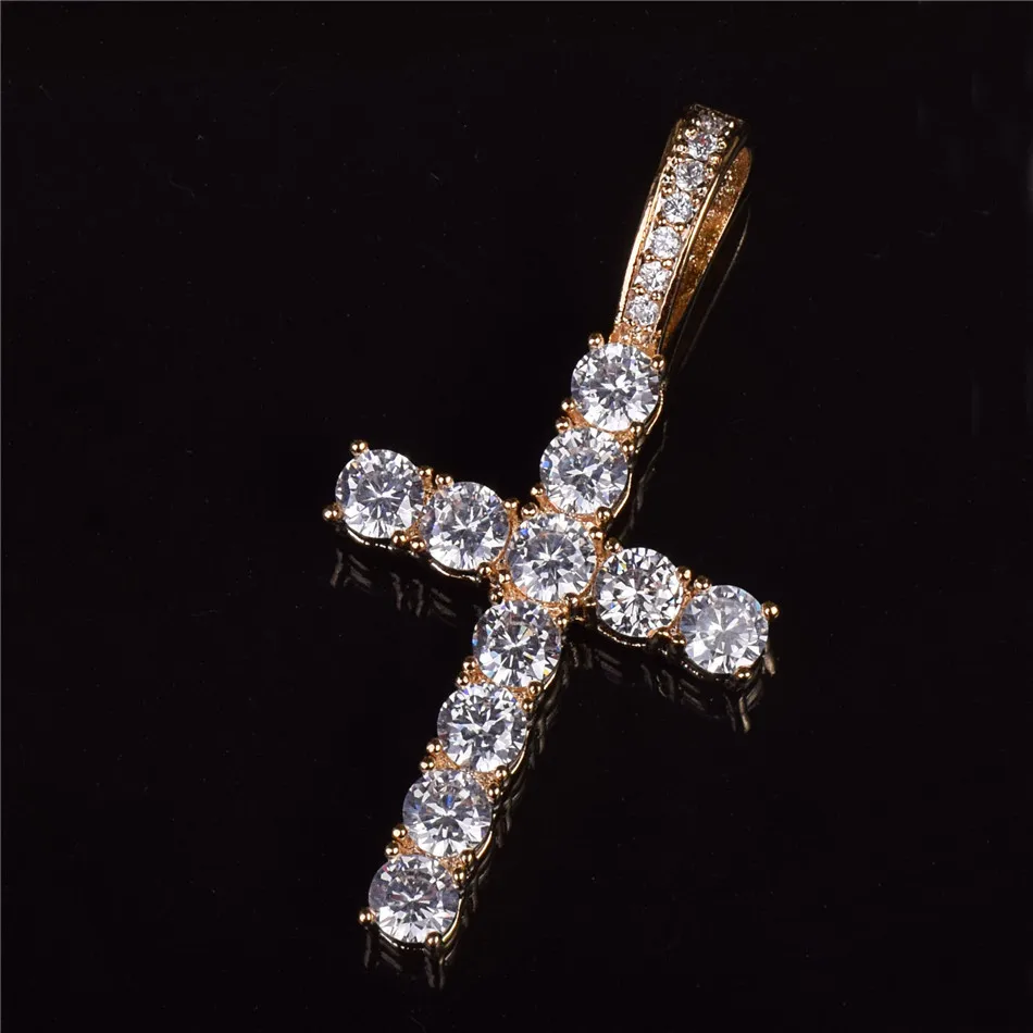 Men's Iced Out Zircon Cross Pendant Hip Hop Jewelry