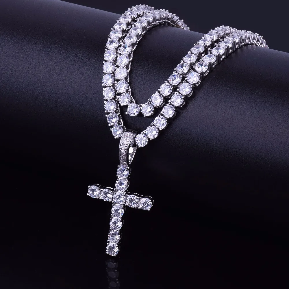 Men's Iced Out Zircon Cross Pendant Hip Hop Jewelry