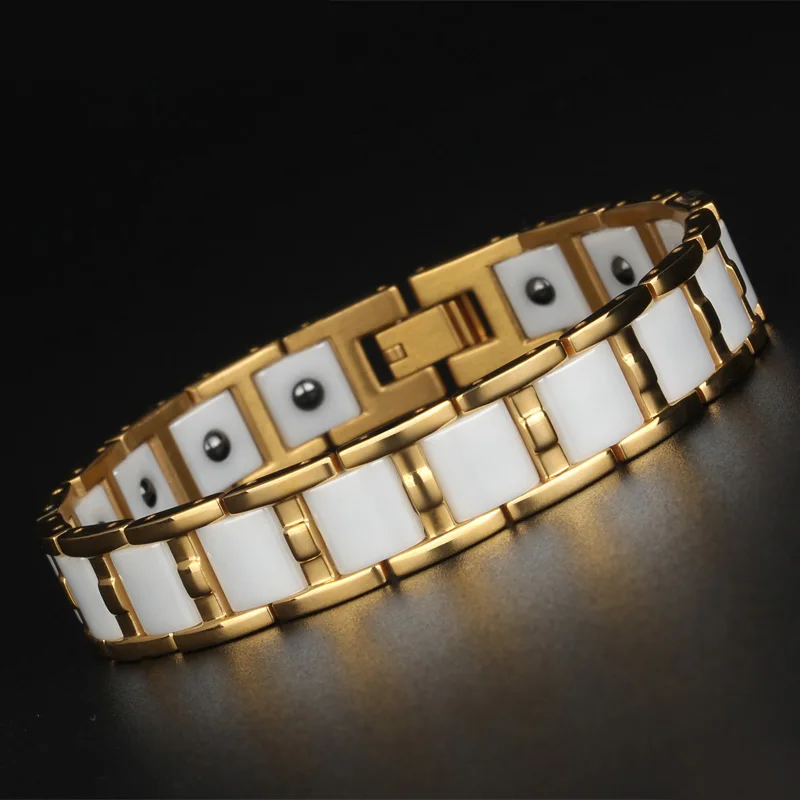Black White Ceramic Magnetic Bracelets