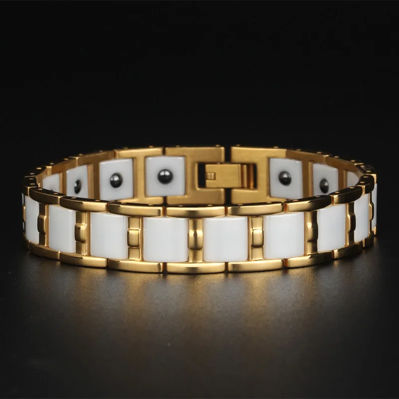 Black White Ceramic Magnetic Bracelets