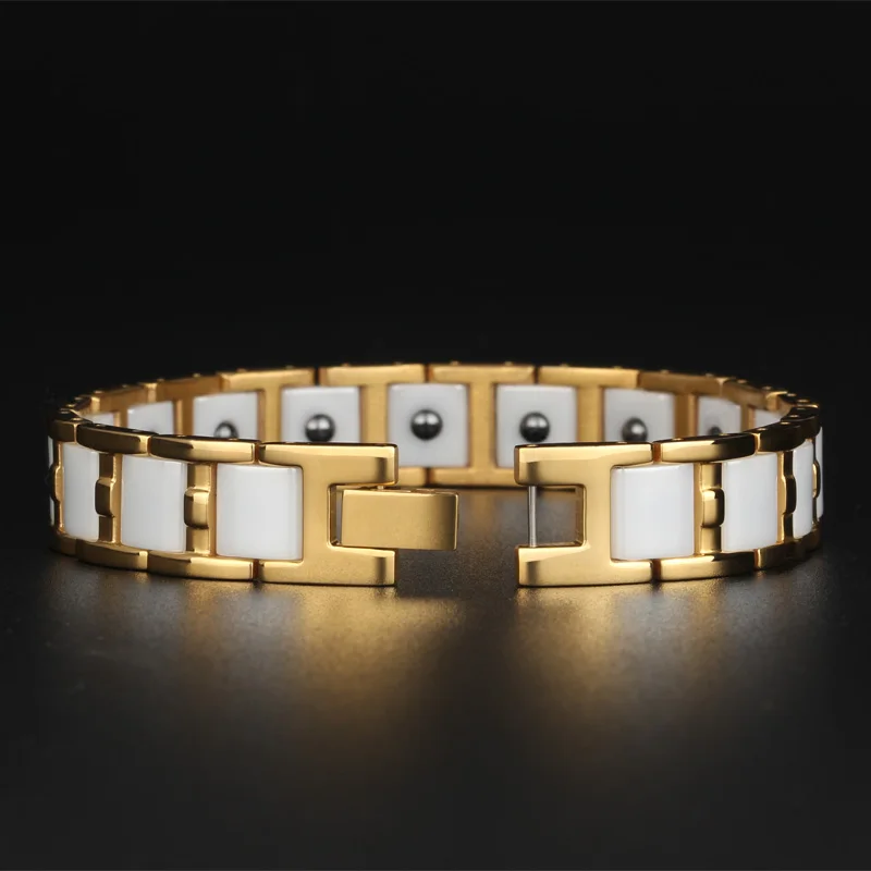 Black White Ceramic Magnetic Bracelets