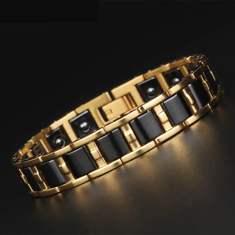 Black White Ceramic Magnetic Bracelets