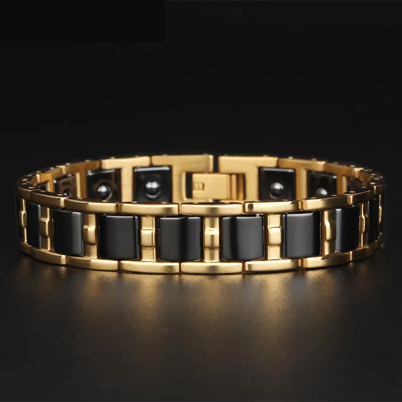 Black White Ceramic Magnetic Bracelets