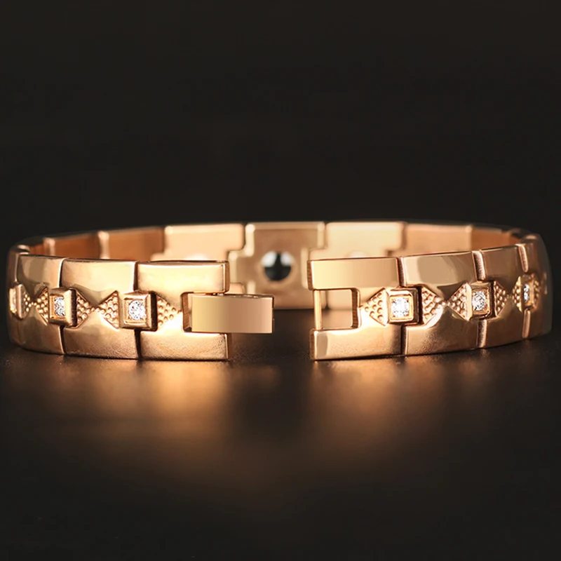 Rose Gold Color Stainless Steel Magnetic Bracelet