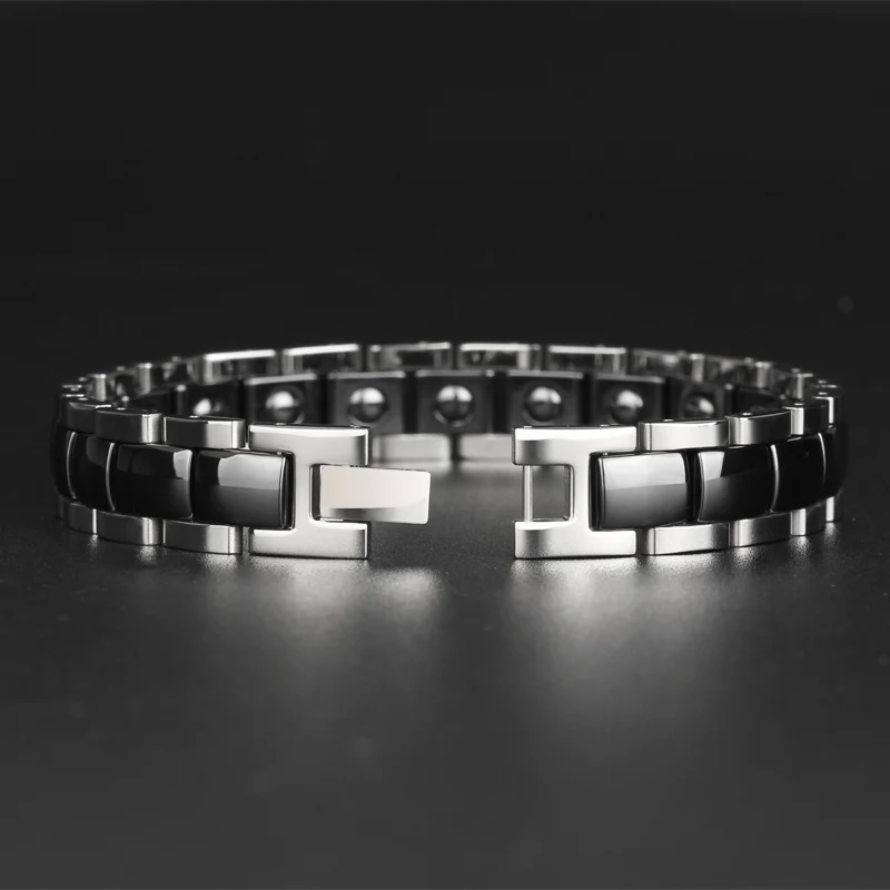 12mm Titanium Steel Magnetic Bracelet for Men