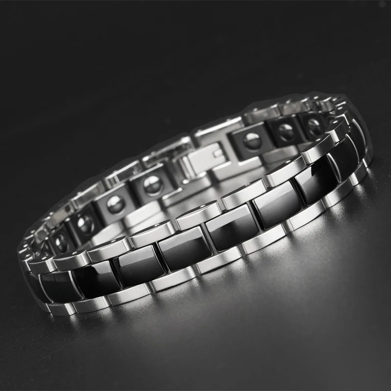 12mm Titanium Steel Magnetic Bracelet for Men
