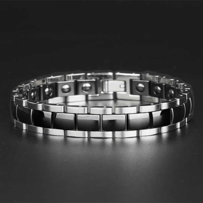 12mm Titanium Steel Magnetic Bracelet for Men