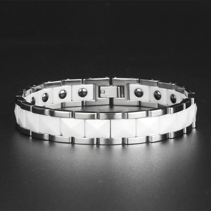 12mm Titanium Steel Magnetic Bracelet for Men