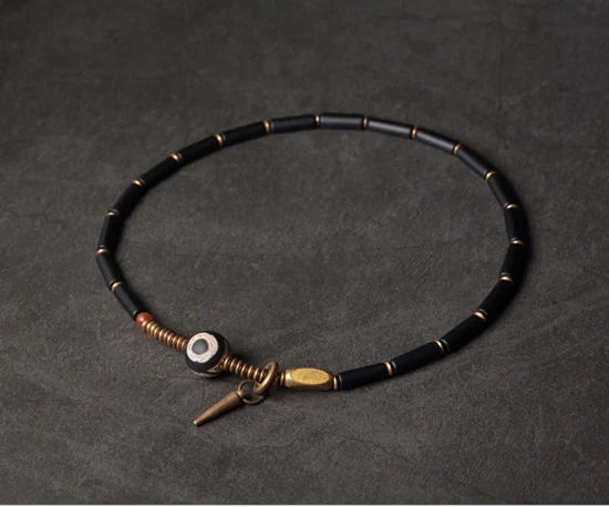Tibetan Beads Black Onyx Bracelet Zen Healing Jewelry