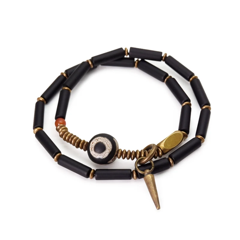 Tibetan Beads Black Onyx Bracelet Zen Healing Jewelry