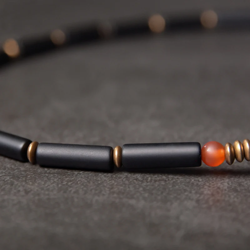Tibetan Beads Black Onyx Bracelet Zen Healing Jewelry
