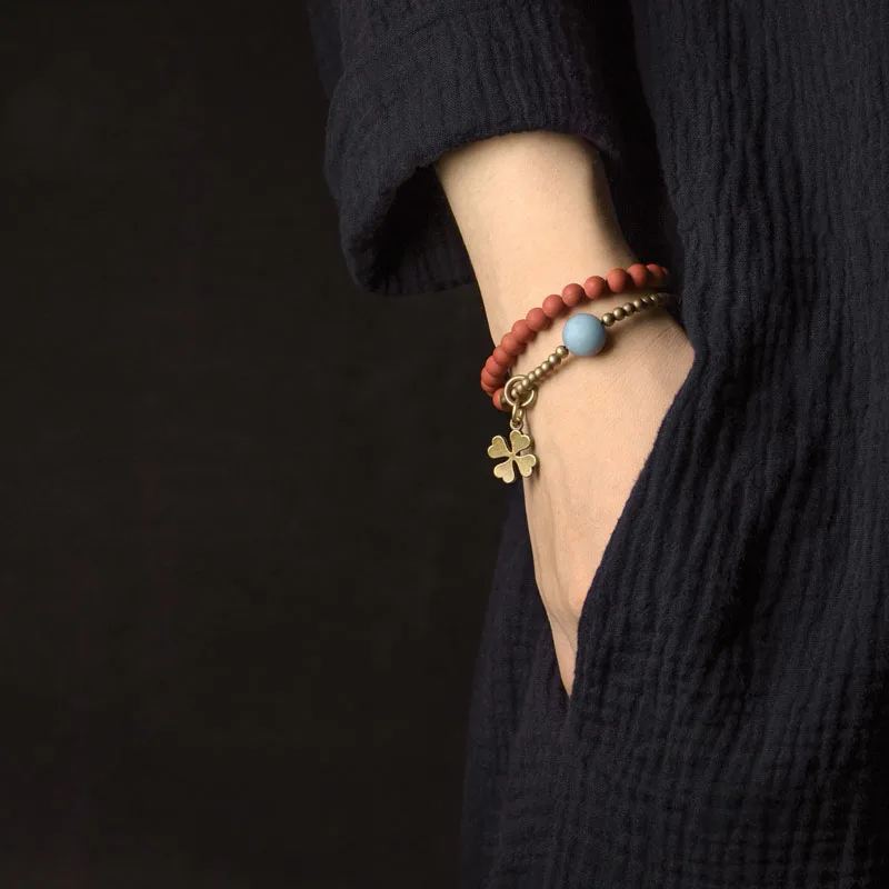 Yellow Red Onyx Stone Beads Bracelets