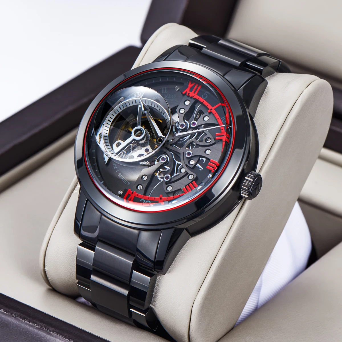 OBLVLO Luxury Skeleton Watches for Men